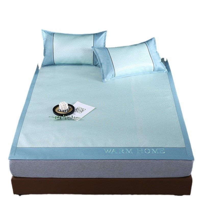 夏季冰丝凉席三件套可水洗折叠单人学生宿舍草席家用2024新款藤席,淘宝优惠券,粉丝福利购,淘宝优惠卷