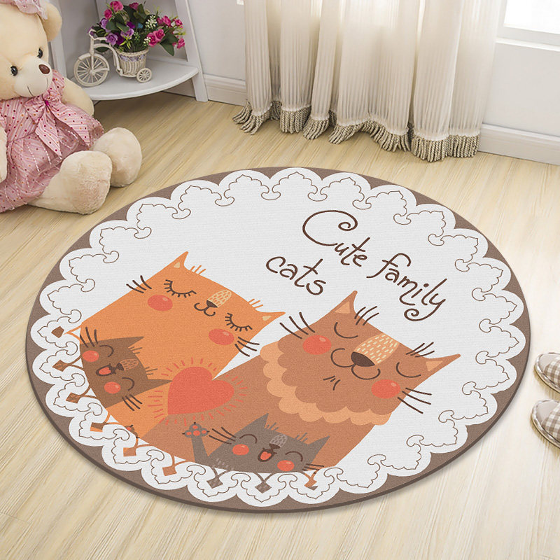 圆形地毯卡通儿童毯 客厅卧室房间床边床前茶几吊篮电脑椅子地垫,淘宝优惠券,粉丝福利购,淘宝优惠卷