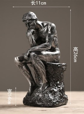欧式思想者人物雕像摆件办公室书房橱窗书挡客厅装饰品摆件精品