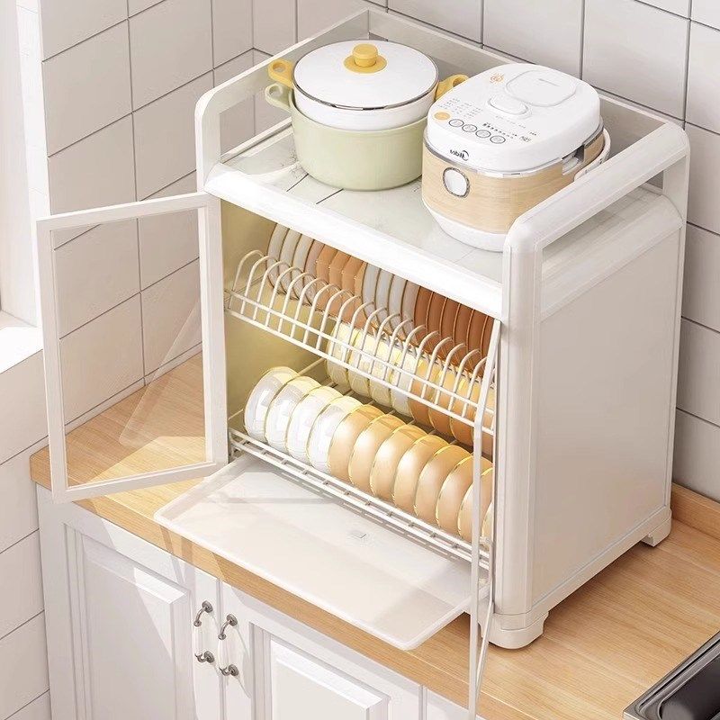 厨房碗碟置物架防尘碗柜多功能沥水架家用放碗筷收纳盒台面碗盘架,淘宝优惠券,粉丝福利购,淘宝优惠卷
