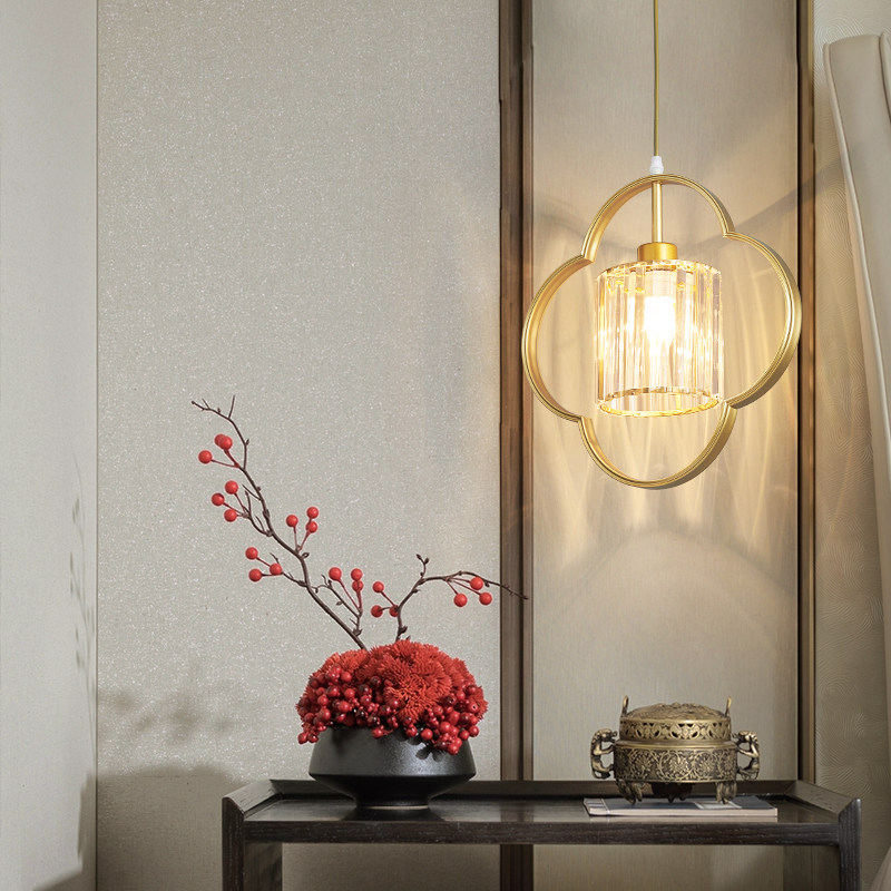 新中式金色小吊灯单头简约禅意茶室单吊饭店装修仿古走廊过道吊灯,淘宝优惠券,粉丝福利购,淘宝优惠卷