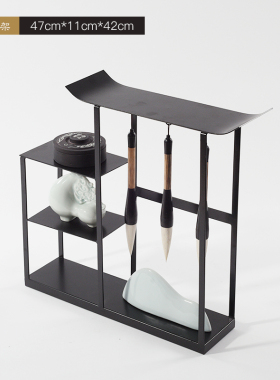 新中式陶瓷马毛笔摆件办公室洽谈室装饰家居客厅电视柜博古架摆设