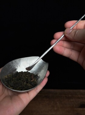 锡雕侠侣郑天泗多福石榴纯锡茶则
