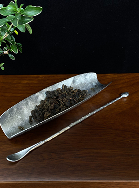 锡雕侠侣郑天泗荷趣非遗纯锡茶则