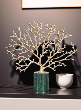 幸福珊瑚树高级感小众轻奢家居客厅玄关柜样板间酒店餐厅装饰品