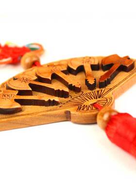 桃木斧子五福临门挂件客厅家居扇形装饰工艺品随身小车载汽车挂件