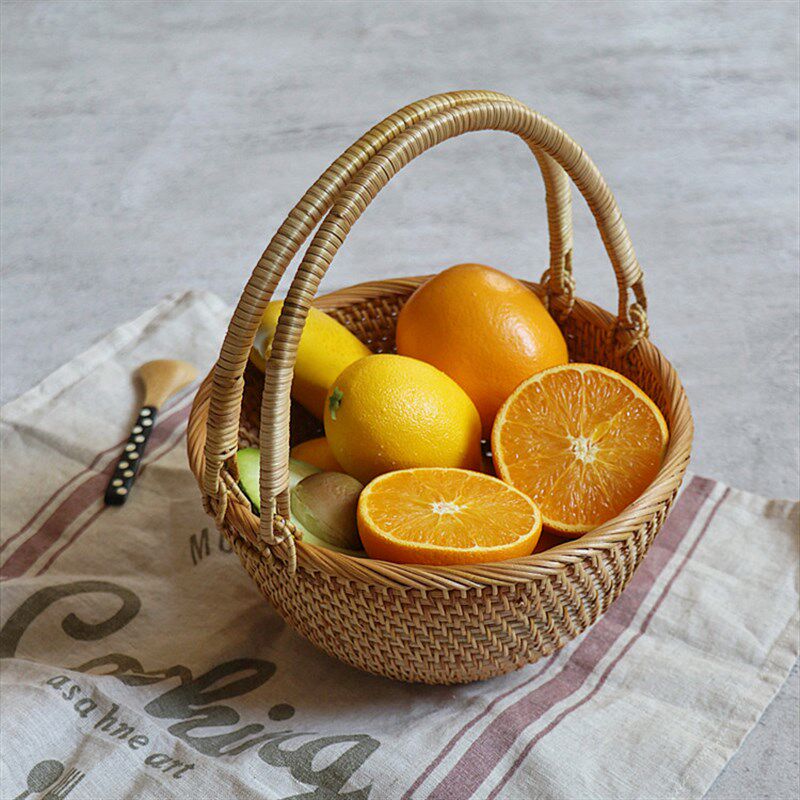 越南手工藤编手提水果面包点心篮野餐篮子鸡蛋馒头筐草莓采摘篮,淘宝优惠券,粉丝福利购,淘宝优惠卷