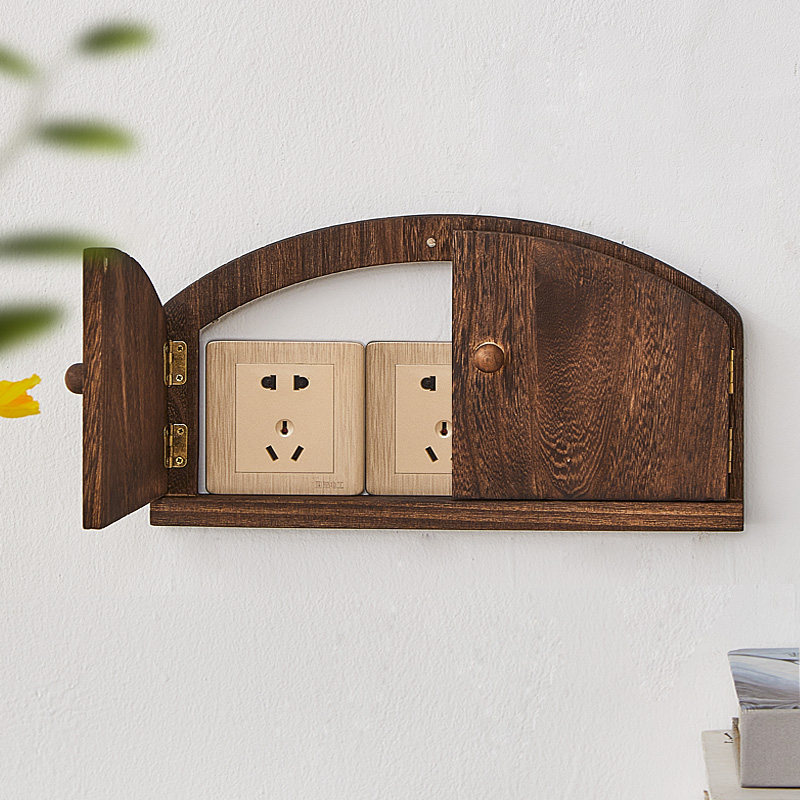 实木开关贴墙贴客厅装饰框保护套家用遮挡框简约创意三联插座面板,淘宝优惠券,粉丝福利购,淘宝优惠卷