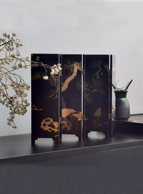 新中式小屏风桌面摆件国风古典工艺品礼品玄关挡板隔断装饰礼物