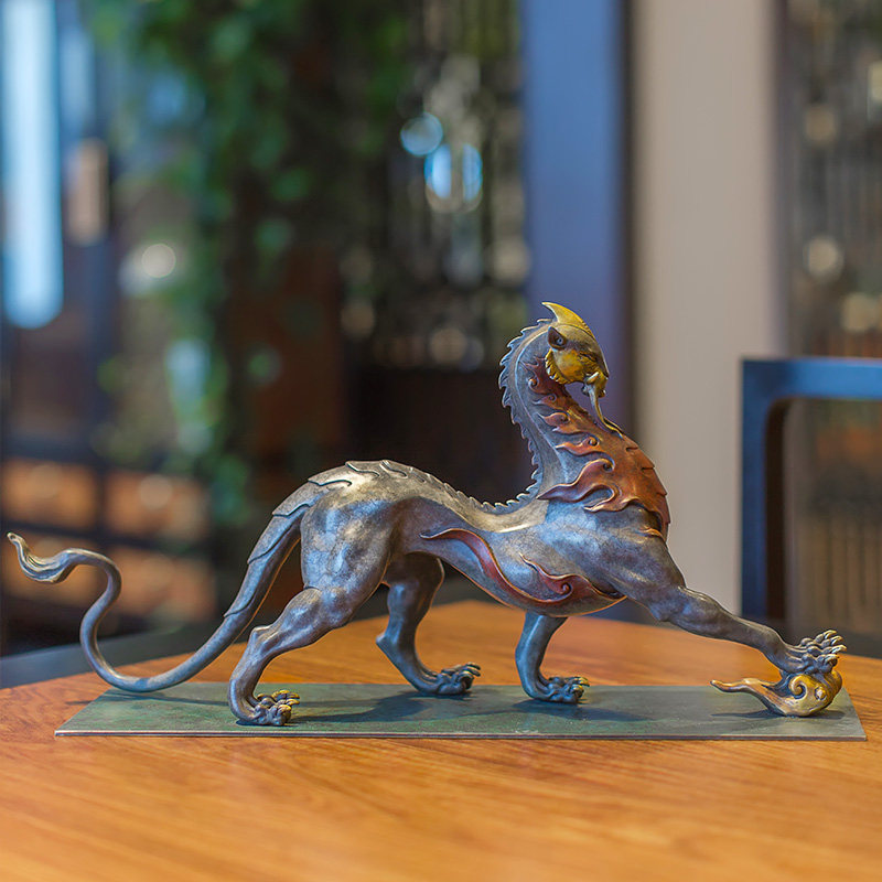 铜之美铜狮子摆件山海经神兽雄狮工艺术品办公室桌装饰礼品送领导,淘宝优惠券,粉丝福利购,淘宝优惠卷