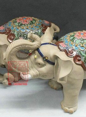 陶瓷工艺品 石湾公仔 招财大象 富贵象