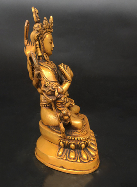 黄铜纯铜十八臂准提佛母家居千手观音铜像