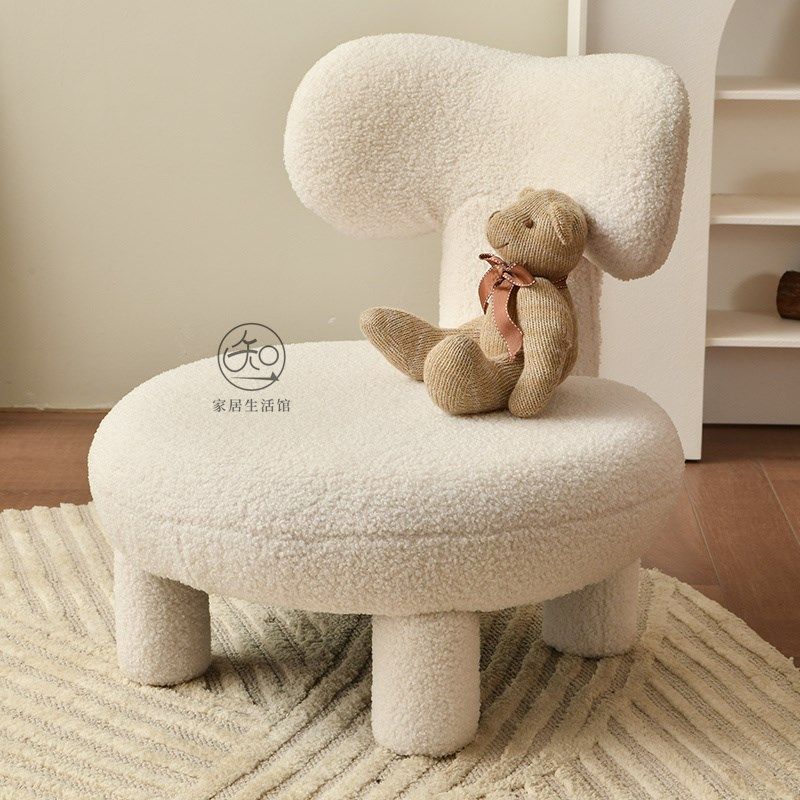 知一家居豆芽小沙发换鞋凳家用门口羊羔绒网红儿童阅读椅创意休闲,淘宝优惠券,粉丝福利购,淘宝优惠卷