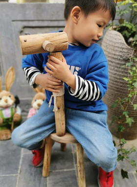 实木小鹿创意个性小凳子花架阳台花园庭院装饰幼儿园装饰摆件