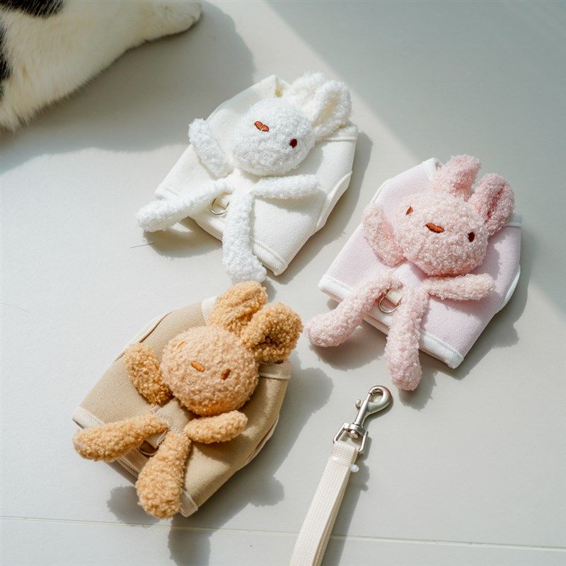 玩偶兔宠物牵引绳狗狗牵引猫咪胸背带猫绳子外出魔术贴可爱背心式,淘宝优惠券,粉丝福利购,淘宝优惠卷