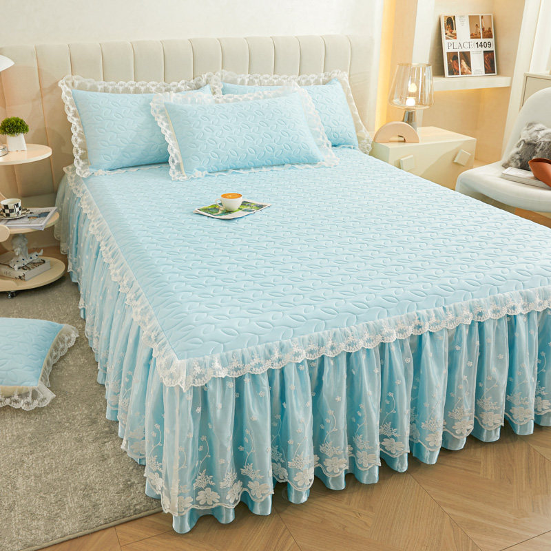 夏季床裙款乳胶凉席三件套冰丝席床罩可水洗折叠空调加厚软凉席子,淘宝优惠券,粉丝福利购,淘宝优惠卷