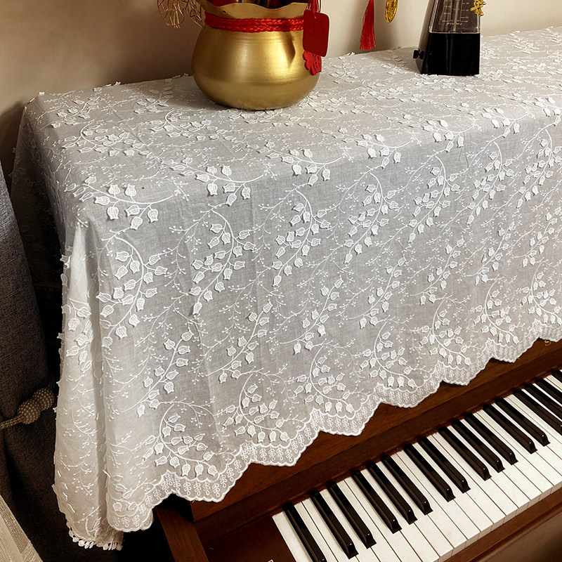 高档!立体绣花钢琴盖布蕾丝防尘罩北欧风美式电钢琴半罩轻奢法式,淘宝优惠券,粉丝福利购,淘宝优惠卷