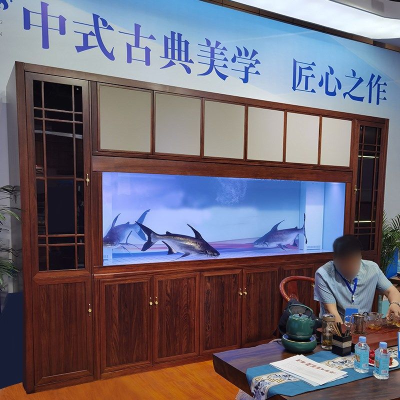 大型金龙鱼缸水族箱客厅办公室屏风2米3米底滤超白玻璃鱼缸定制,淘宝优惠券,粉丝福利购,淘宝优惠卷