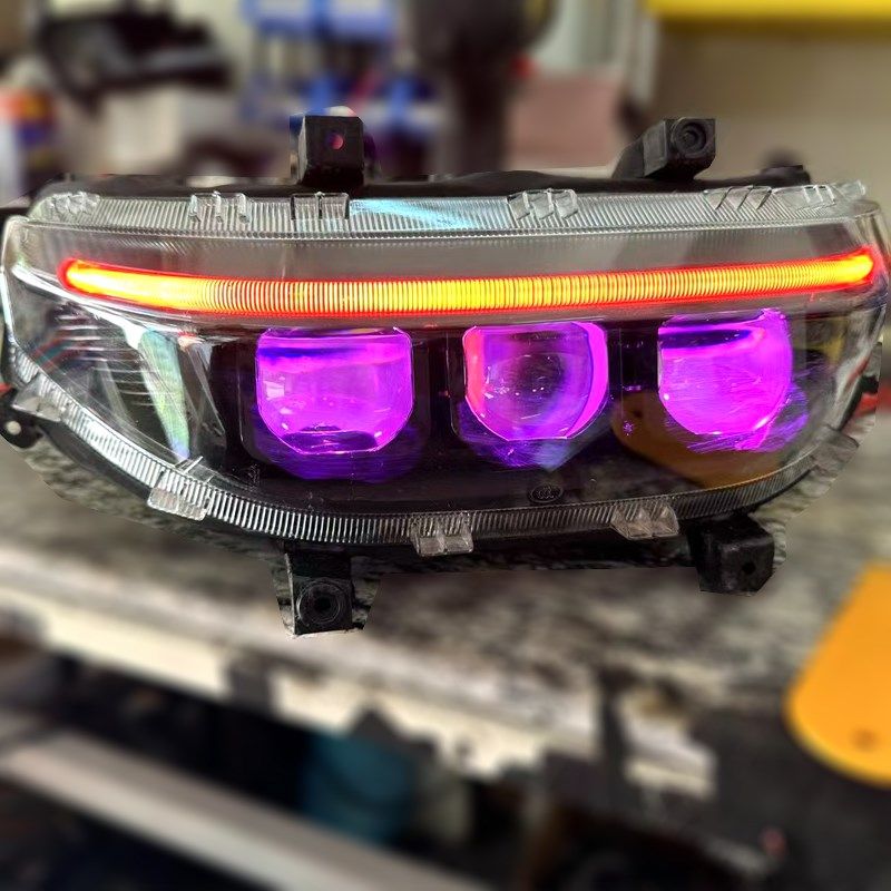 矩阵LED透镜大灯改装电动车远近光泡超亮平一字切线55W升级模组双,淘宝优惠券,粉丝福利购,淘宝优惠卷