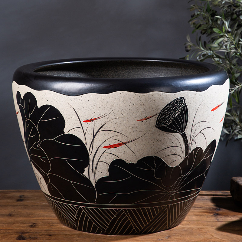 陶瓷金鱼缸睡莲荷花碗莲缸阳台养乌龟缸特大号庭院种树仿古大缸,淘宝优惠券,粉丝福利购,淘宝优惠卷