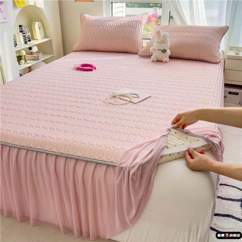 新款冰丝凉席乳胶母婴a类软席夏季可机洗三件套席子床裙款凉感席,淘宝优惠券,粉丝福利购,淘宝优惠卷