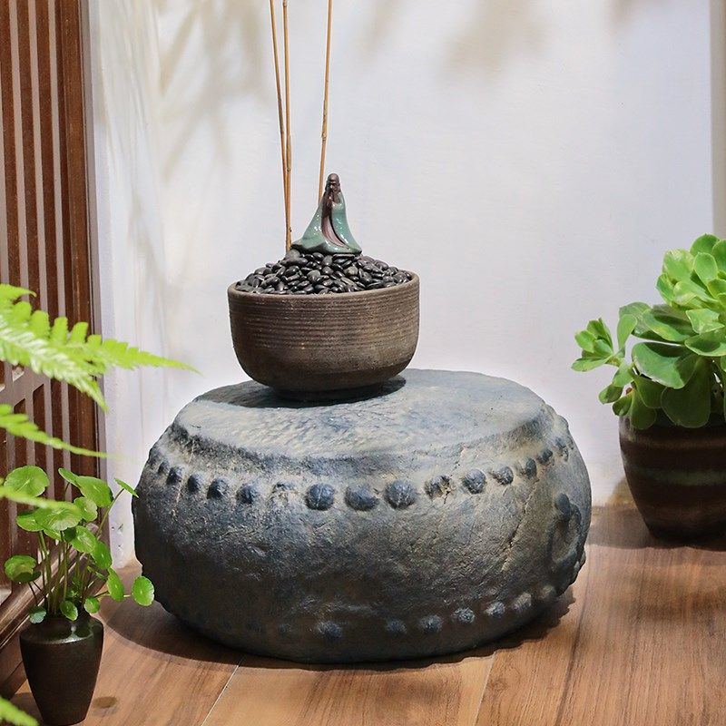 陋石坊庭院仿石墩子底座花园造景布置中式园林仿古做旧装饰摆件,淘宝优惠券,粉丝福利购,淘宝优惠卷