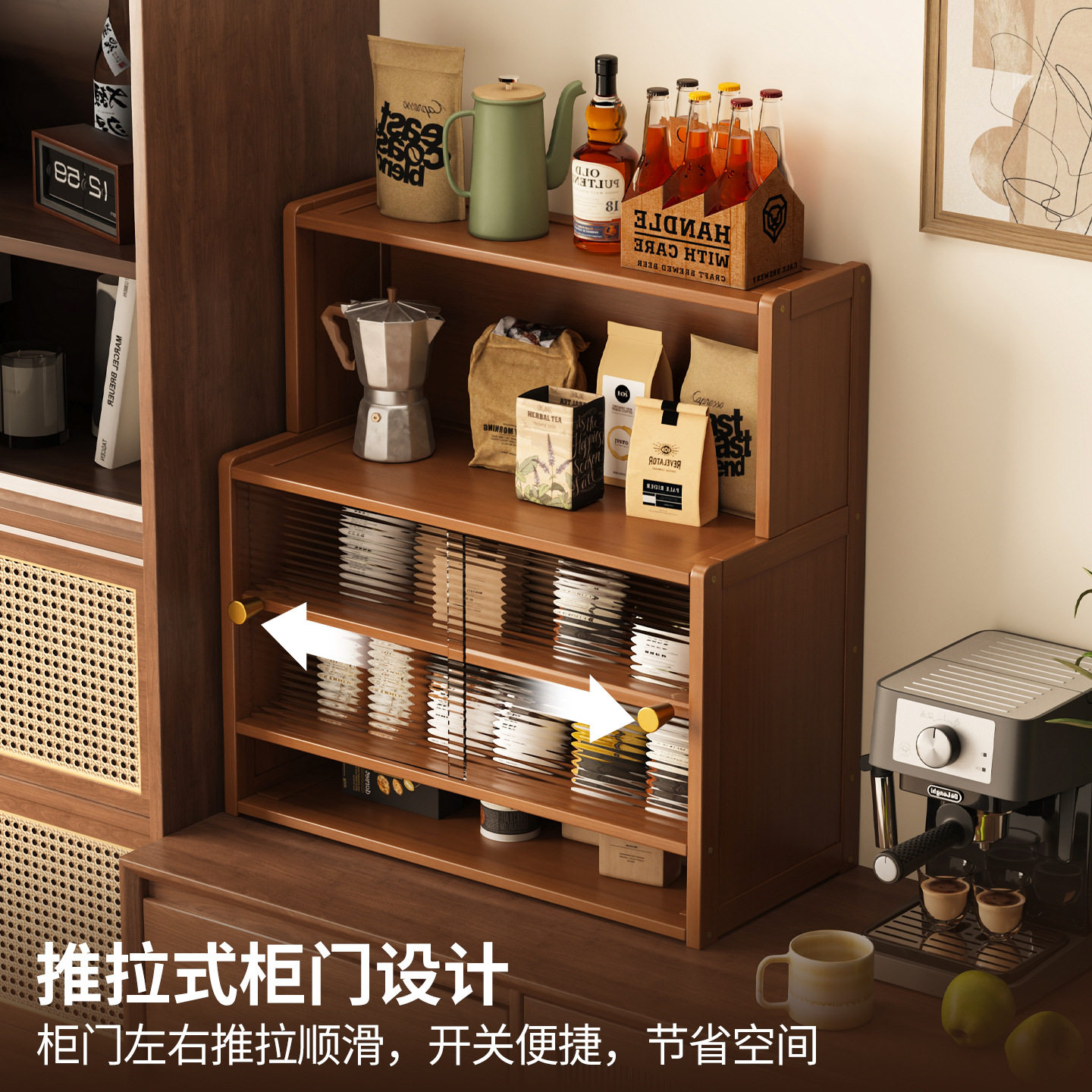 Desktop storage cabinet dust-proof storage rack cup storage rack kitchen tableware storage cabinet multi-functional dish organizer rack
