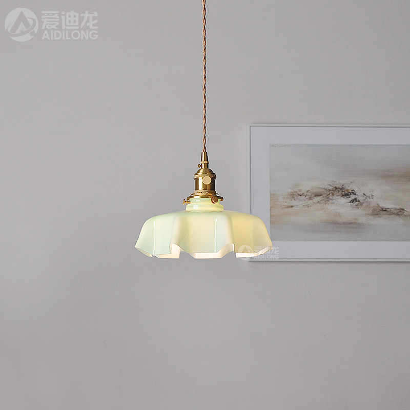 复古法式奶玻璃小吊灯中古浪漫餐厅民宿店铺吧台飘窗阳台床头灯具,淘宝优惠券,粉丝福利购,淘宝优惠卷