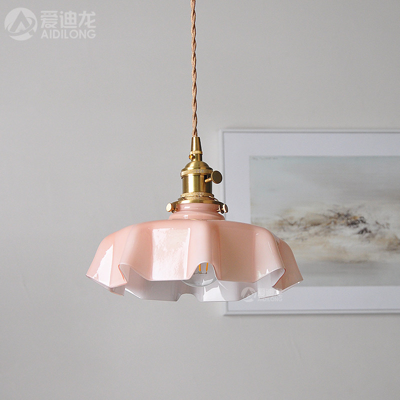 复古法式奶玻璃小吊灯中古浪漫餐厅民宿店铺吧台飘窗阳台床头灯具,淘宝优惠券,粉丝福利购,淘宝优惠卷