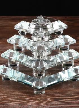 水晶底座托LED七彩色发光佛像佛塔舍利塔底座桌面工艺品小号摆件