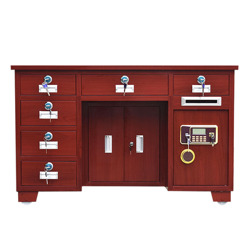All-steel drawer safe table home office desk with safe integrated commercial market password fingerprint coin-operated computer