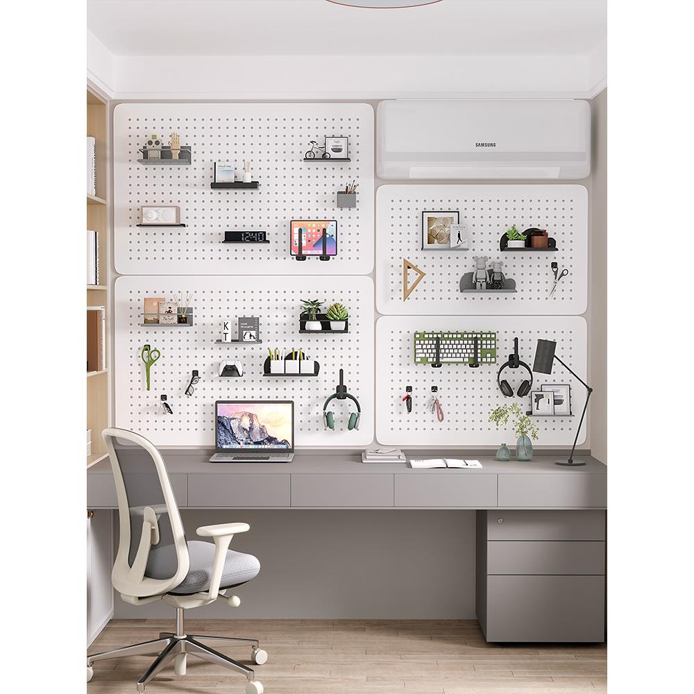Metal perforated board custom entry door porch balcony desk wall storage rack wall magnetic storage rack accessories