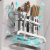 Chopstick barrel 304 stainless steel household kitchen chopstick basket wall-mounted mildew-proof drain chopstick cage rack chopstick storage box