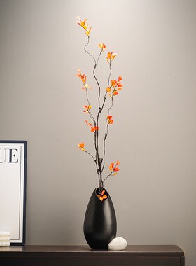 时来运转花艺摆件侘寂风细长花瓶客厅入户玄关壁龛电视柜新年装饰