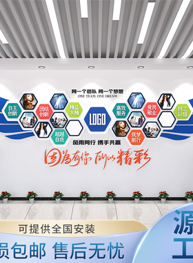 定制企业文化墙员工天地团队风采照片背景墙公司磁吸会议室高级感