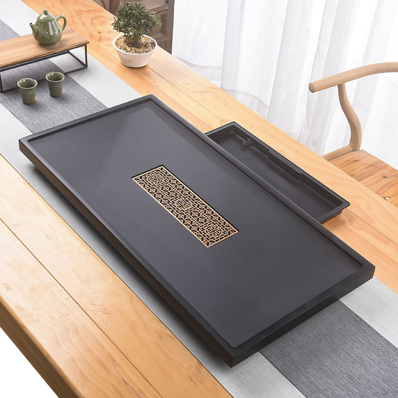 储水泡茶台茶盘客厅家用乌金石茶盘套装功夫茶台盘单独石茶盘托盘,淘宝优惠券,粉丝福利购,淘宝优惠卷