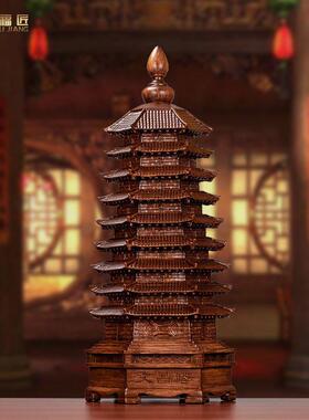 十三层九层文昌塔笔筒摆件学生生日礼物中式书房桌面装饰工艺品
