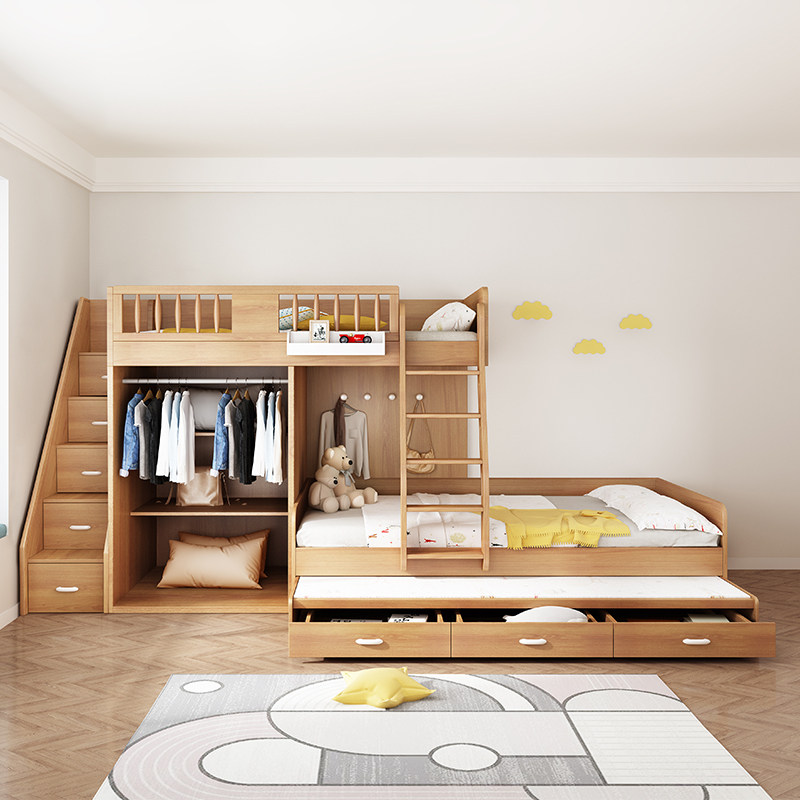 交错式上下床儿童高低床小户型子母床家用省空间上下铺错位双层床,淘宝优惠券,粉丝福利购,淘宝优惠卷