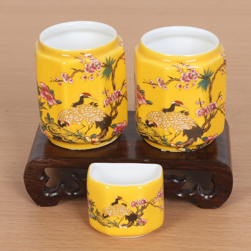 包邮鸟碗八哥鹩哥鸟食杯陶瓷画眉鸟食罐八角杯水缸盒槽鸟笼杯配件,淘宝优惠券,粉丝福利购,淘宝优惠卷