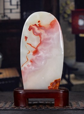 石诚记天然原石靠山石摆件客厅办公室玄关摆设奇石玉石收藏工艺品