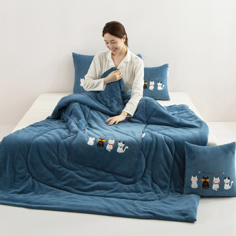 折叠加厚抱枕被子两用办公室空调枕头午睡毯二合一汽车载靠枕靠垫,淘宝优惠券,粉丝福利购,淘宝优惠卷