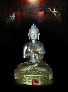 13cm高古法琉璃药师七佛不同手势不同颜色药师琉璃光如来佛堂摆件