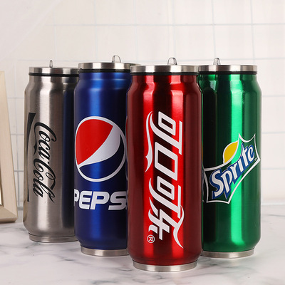 双星乐福可口可乐红蓝百事可乐不锈钢保温杯便携易拉罐造型水杯