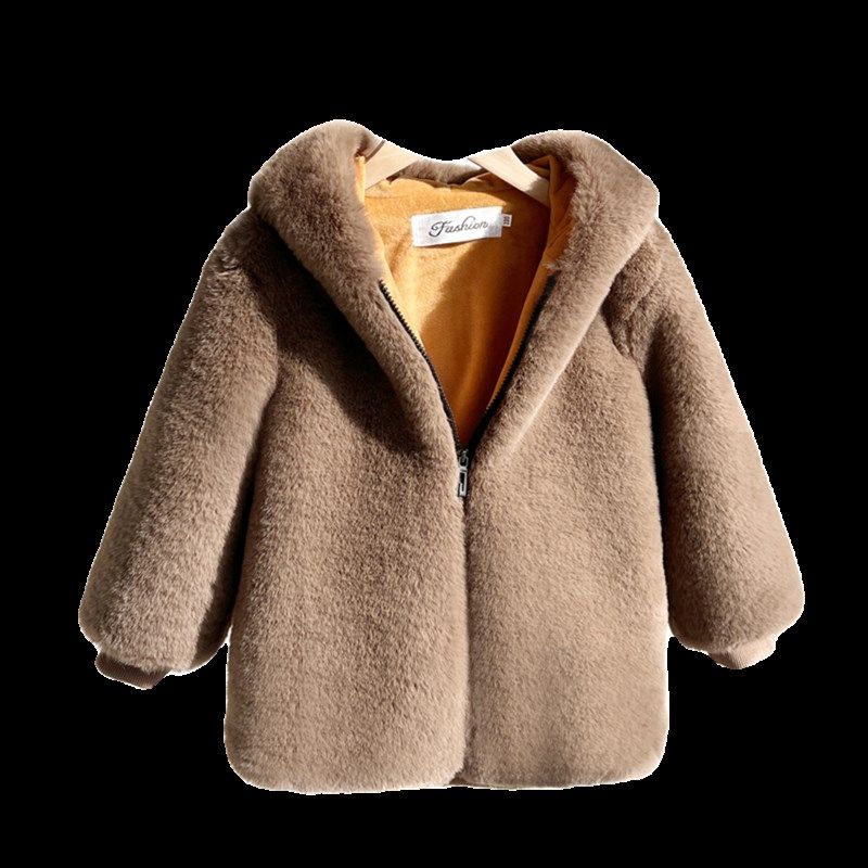儿童皮草仿兔绒加绒加厚棉衣女童男童小宝宝连帽外套中长款冬季韩,淘宝优惠券,粉丝福利购,淘宝优惠卷