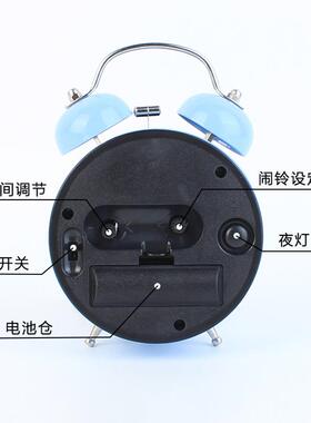 打铃铁闹钟圆形办公室桌面迷你小闹钟时间小管家学生台式教学时钟