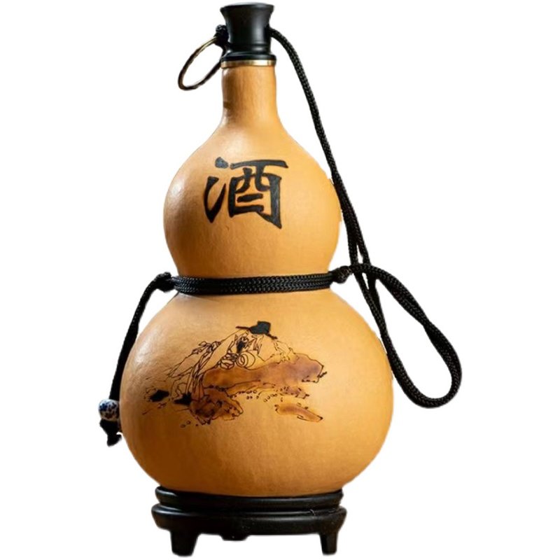 酒葫芦开口容器可装酒水天然客厅大漆仿古礼品送人摆件蜂蜡防渗,淘宝优惠券,粉丝福利购,淘宝优惠卷