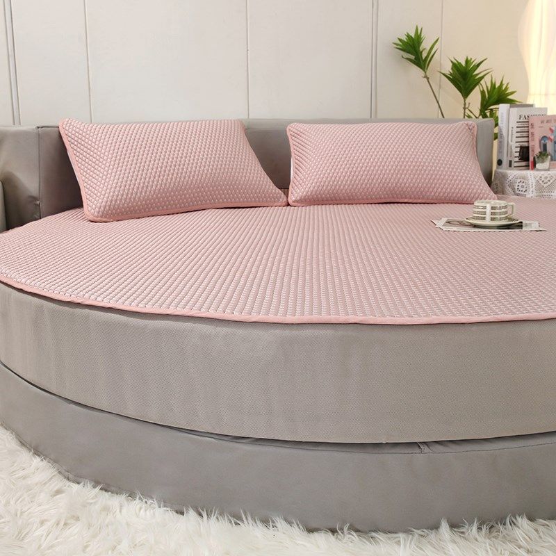 冰丝凉席圆床床笠款三件套夏季凉感豆豆圆形床席可水洗软垫2米2.2,淘宝优惠券,粉丝福利购,淘宝优惠卷