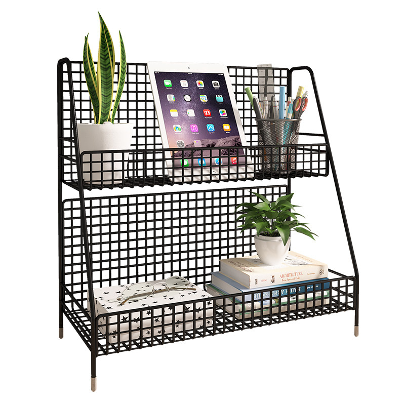 桌面置物架书桌办公桌书架收纳架简易多层铁艺书桌整理小架收纳篮,淘宝优惠券,粉丝福利购,淘宝优惠卷