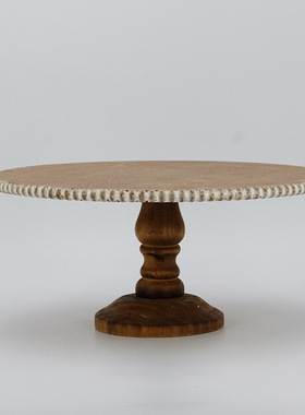 侘寂风木质装饰置物架家用法式复古蛋糕架面包托盘民宿玄关果盘