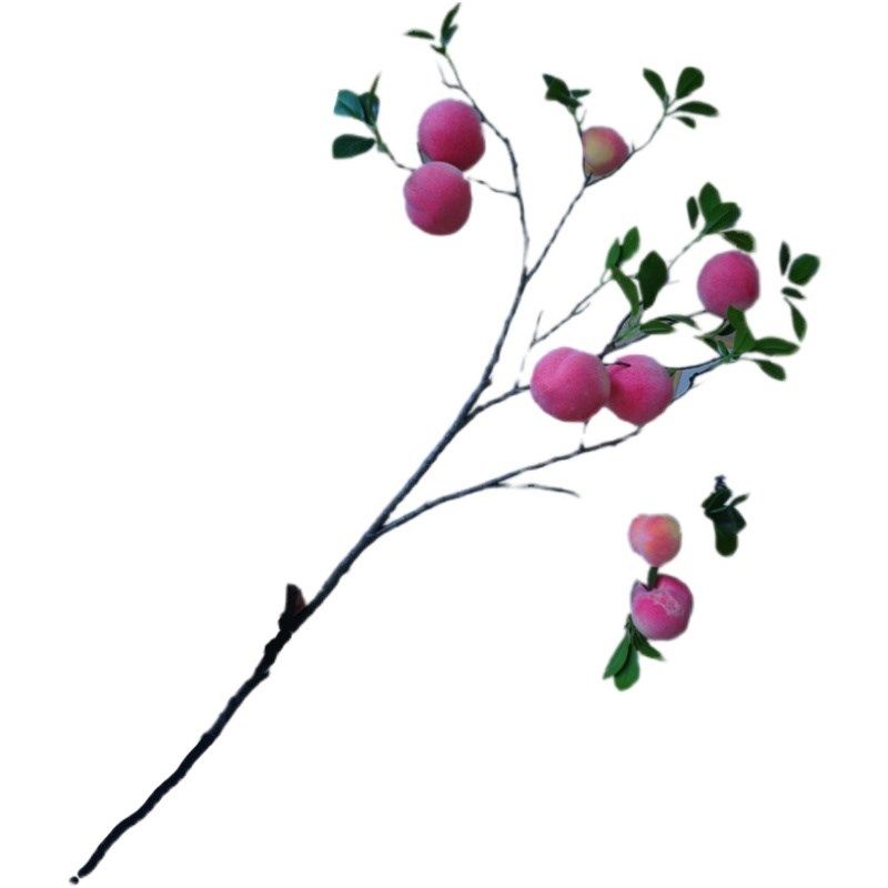 落地长枝水蜜桃果枝仿真花桃子假花水果干枝装饰客厅中式家居摆设,淘宝优惠券,粉丝福利购,淘宝优惠卷
